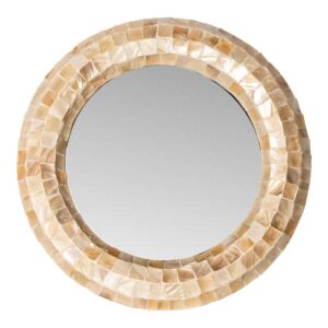 PTMD Chelsae Cream ronde schelpen spiegel 62 cm - wordt niet verstuurd