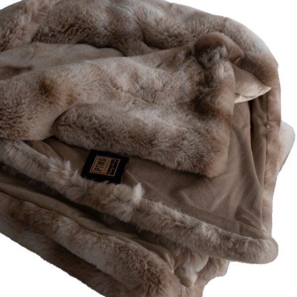 PTMD Linde Beige Faux fur plaid in giftbox 150x200 cm - Afbeelding 4