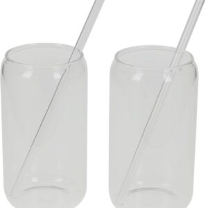 JENS Living - Cocktailglazen met Rietje - Set van 2 - 240 ml