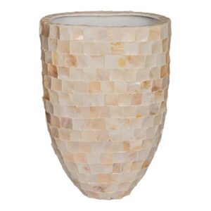 PTMD Daven Cream poly shell pot ovaal hoog L - wordt niet verstuurd