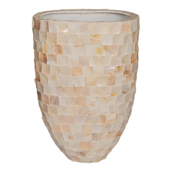 PTMD Daven Cream poly shell pot ovaal hoog L - wordt niet verstuurd
