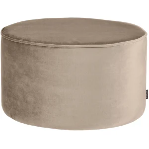 Sara poef Khaki velvet laag  36 cm hoog x ø60