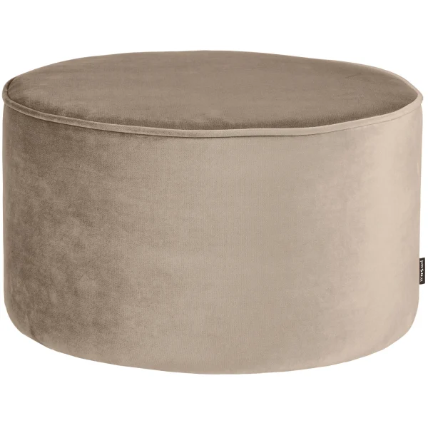 Sara poef Khaki velvet laag 36 cm hoog x ø60