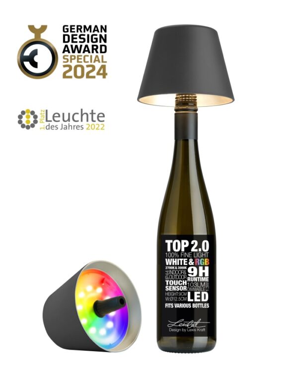Sompex flessenlamp antraciet multicolor