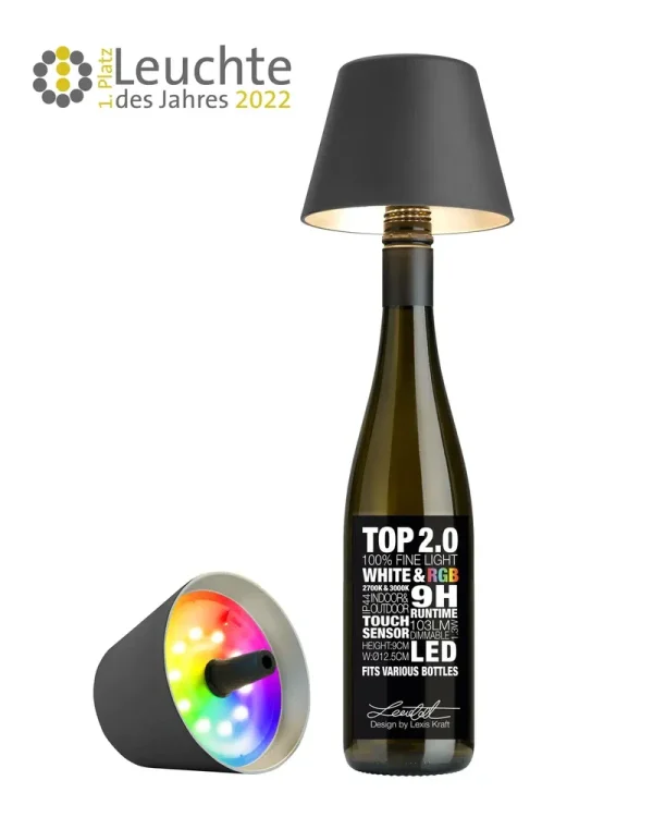 Sompex flessenlamp 2.0 multicolor - antraciet
