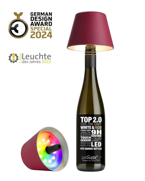 Sompex flessenlamp 2.0 multicolor - bordeaux