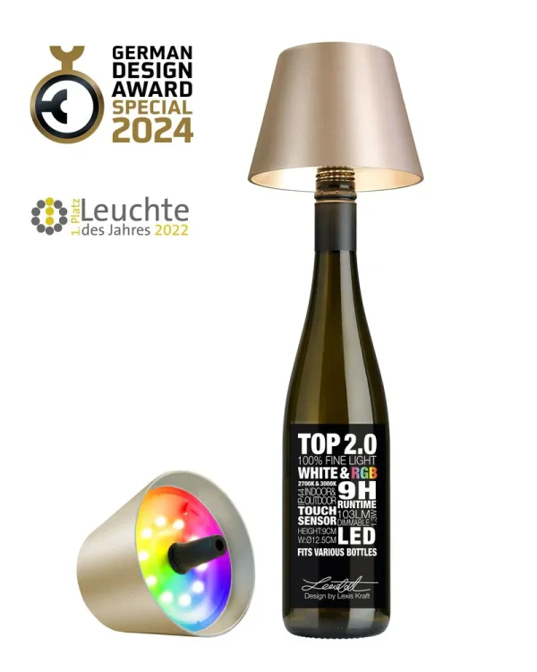 Sompex flessenlamp 2.0 multicolor - champagne metallic