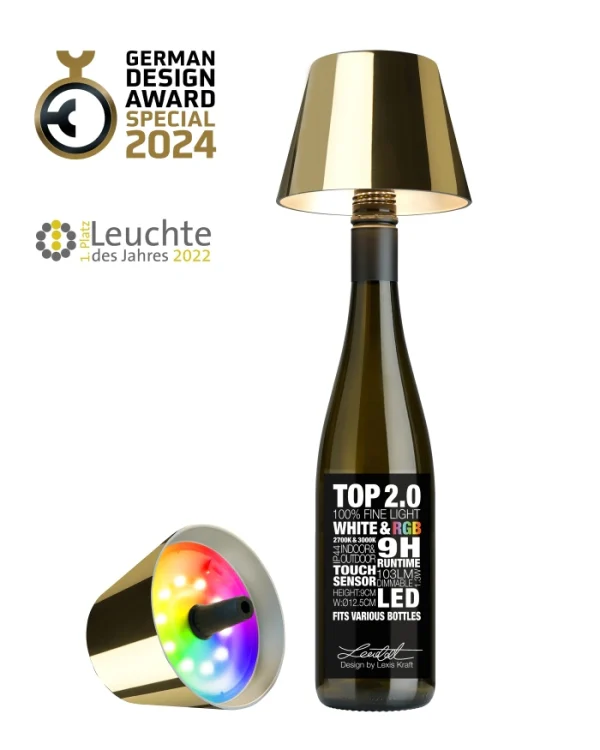 Sompex flessenlamp 2.0 multicolor - goud