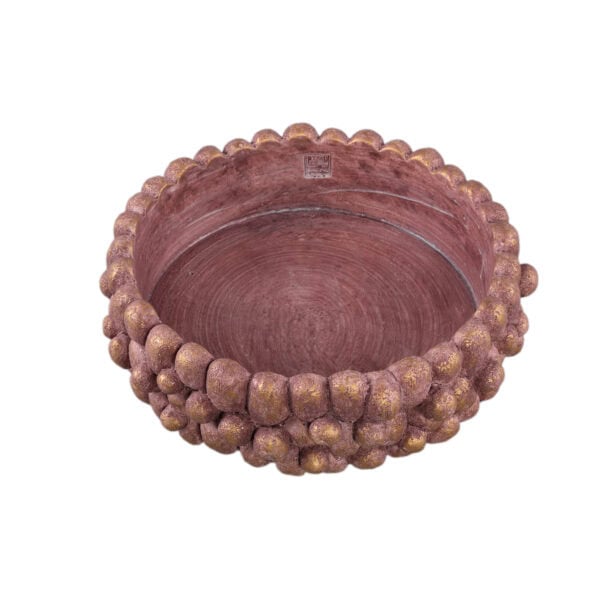 PTMD Stenley Bronze Cement Round Rough Rock Bowl L - Afbeelding 3