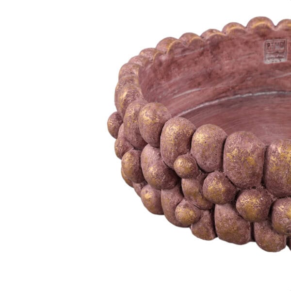 PTMD Stenley Bronze Cement Round Rough Rock Bowl L - Afbeelding 4