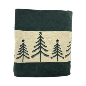 Plaid met kerstboom groen/beige