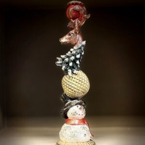 Light en Living Kandelaar Ø12x36 cm Sneeuwman met Hert