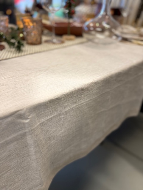 Tafelkleed créme 300 x 170 cm 100 % linnen - Afbeelding 3