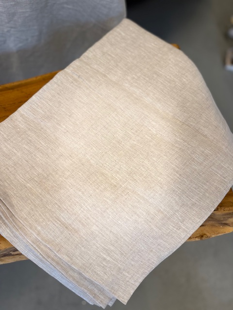 Tafelkleed créme 300 x 170 cm 100 % linnen - Afbeelding 2