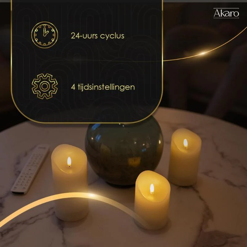 Ambience Trio | 3 Oplaadbare LED Kaarsen - Afbeelding 3