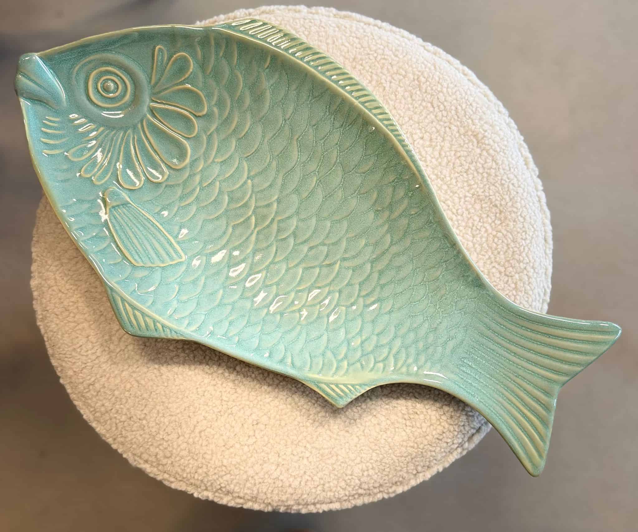 Gresnovo- Visschaal Emeraude Bleu 53x28cm