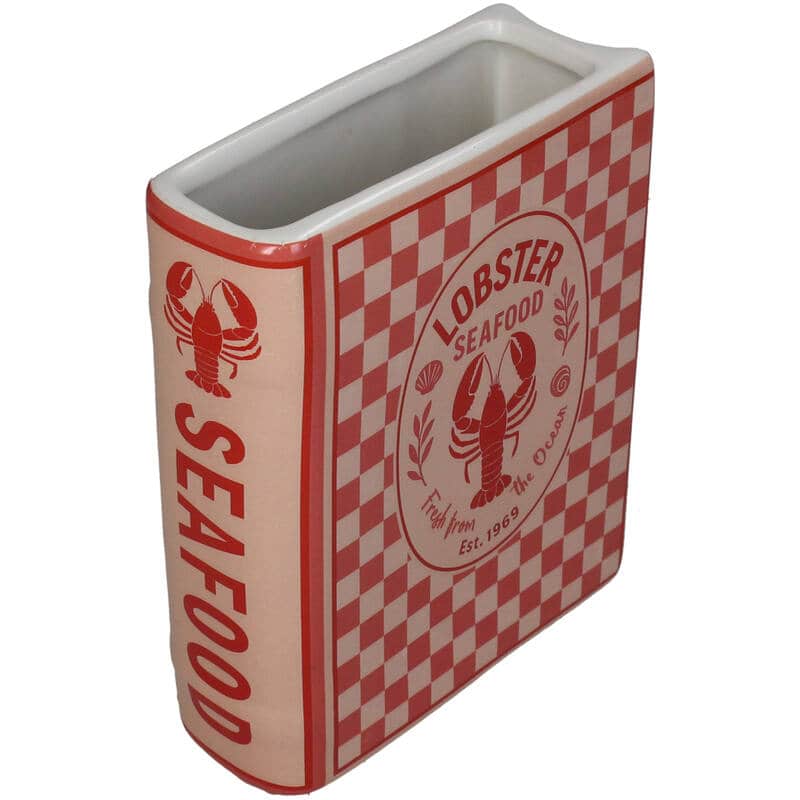 Kersten - Vaas/lepelhouder Boek Kreeft Dolomiet Rood