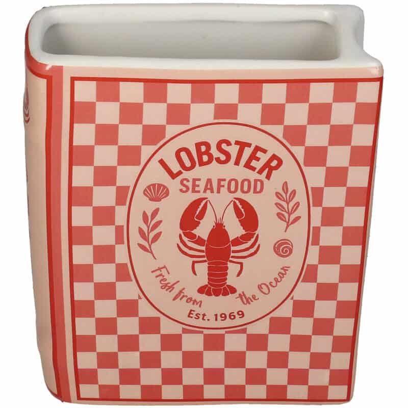 Kersten - Vaas/lepelhouder Boek Kreeft Dolomiet Rood - Afbeelding 2