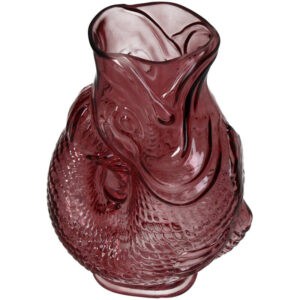 Vaas/karaf Vis Glas Transparant roze L