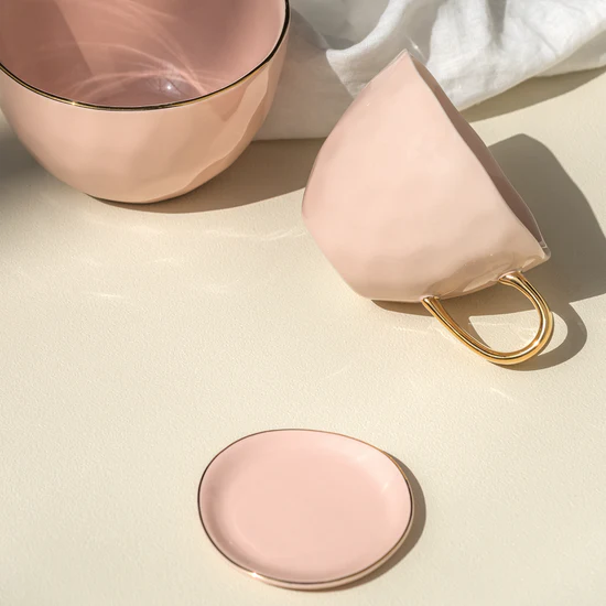 Good Morning bord Ø9 cm - Old Pink - Afbeelding 2