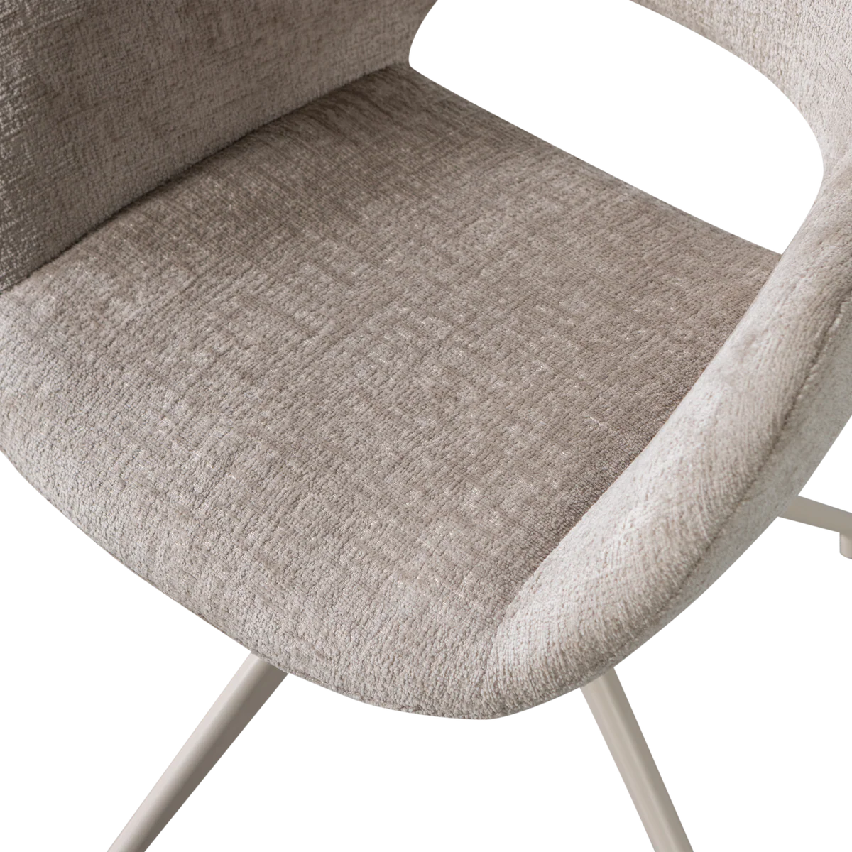 Eliva eetkamerstoel structure velvet zand - Afbeelding 2