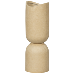 Vaas/plantenpot fiber clay beige 75 x 25 cm