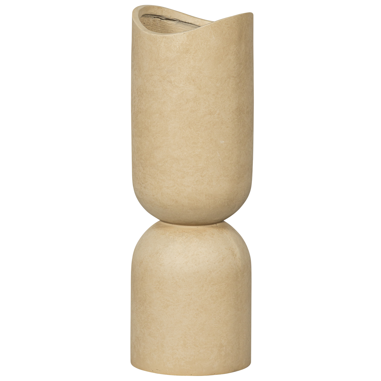 Vaas/plantenpot fiber clay beige 75 x 25 cm