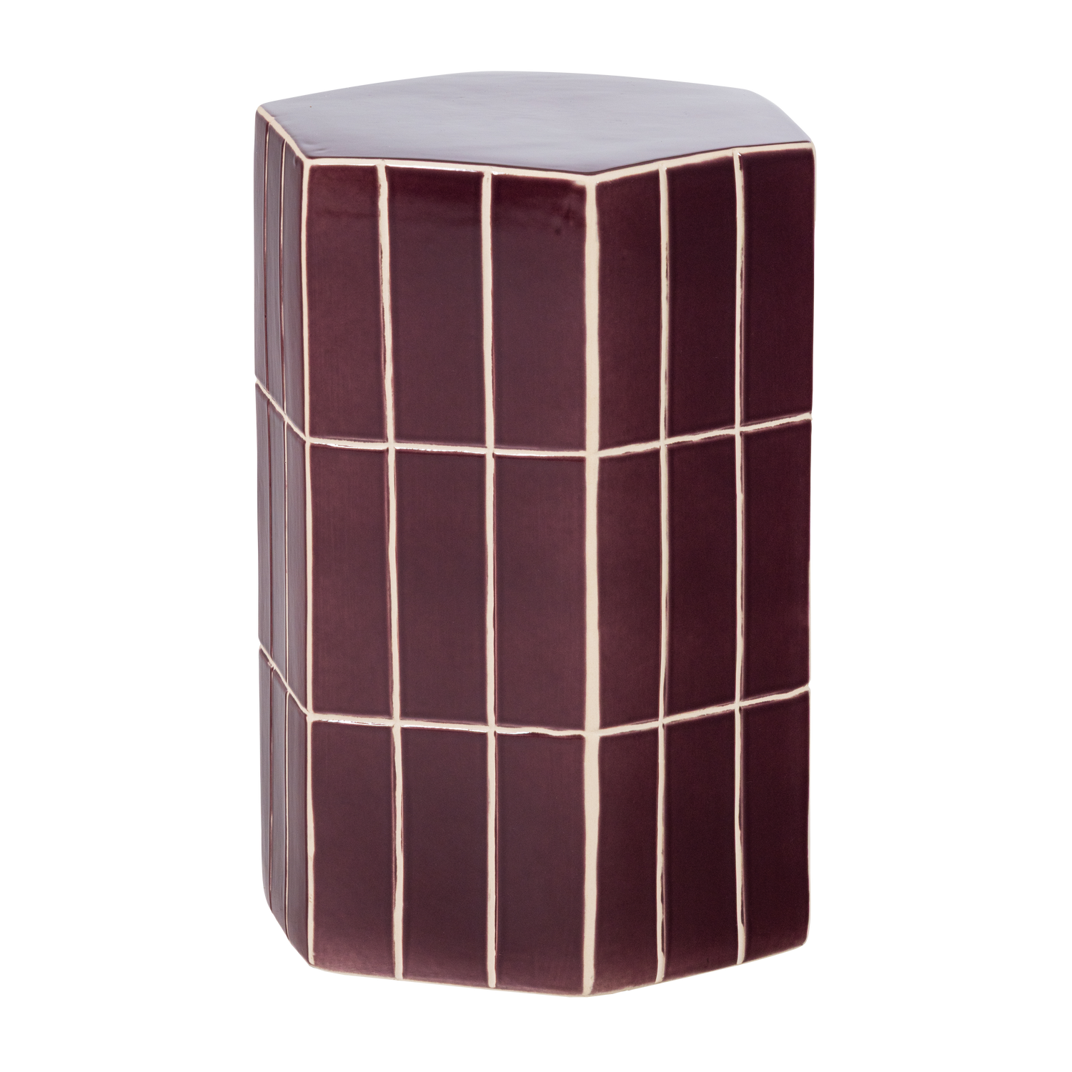 decoratieve bijzettafel 42x30x26 cm keramiek paars - Afbeelding 6