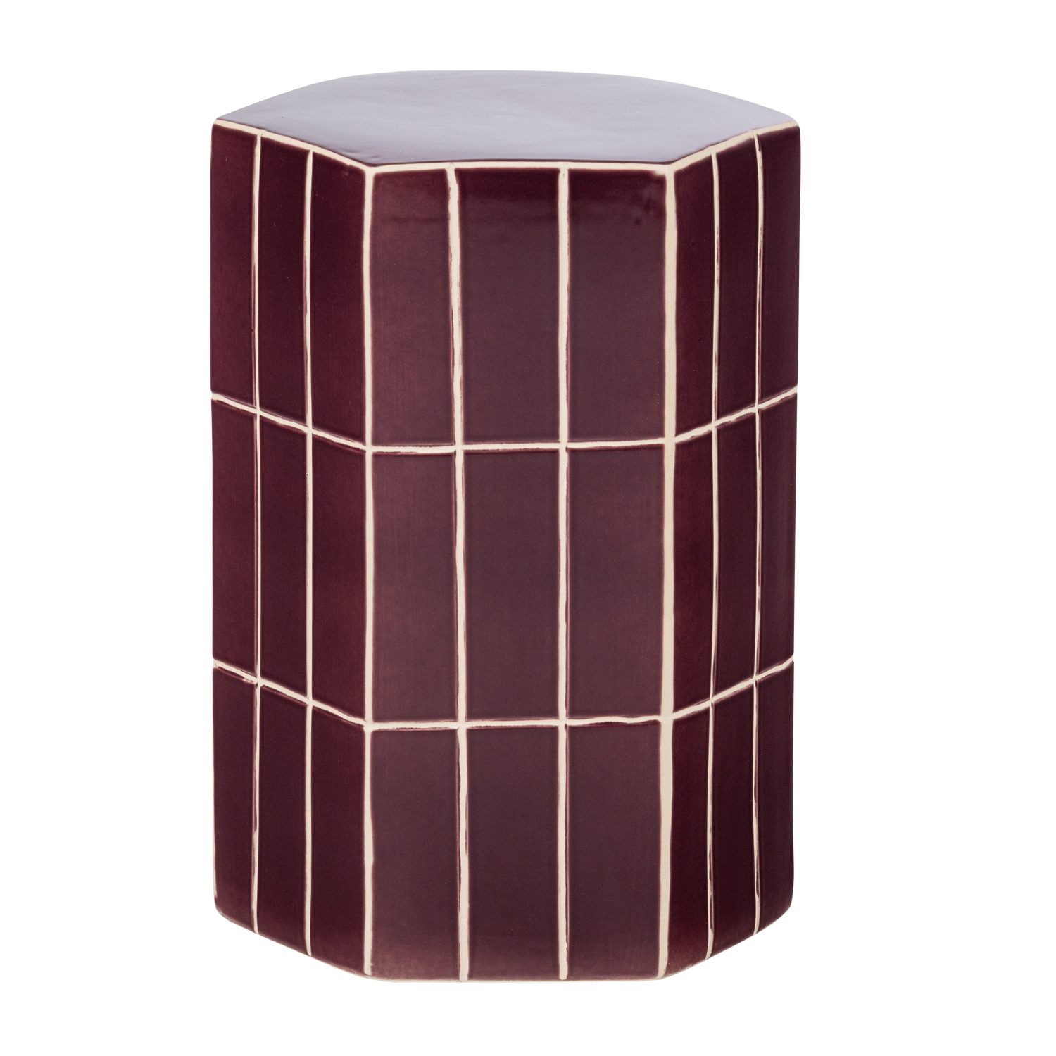 decoratieve bijzettafel 42x30x26 cm keramiek paars - Afbeelding 2