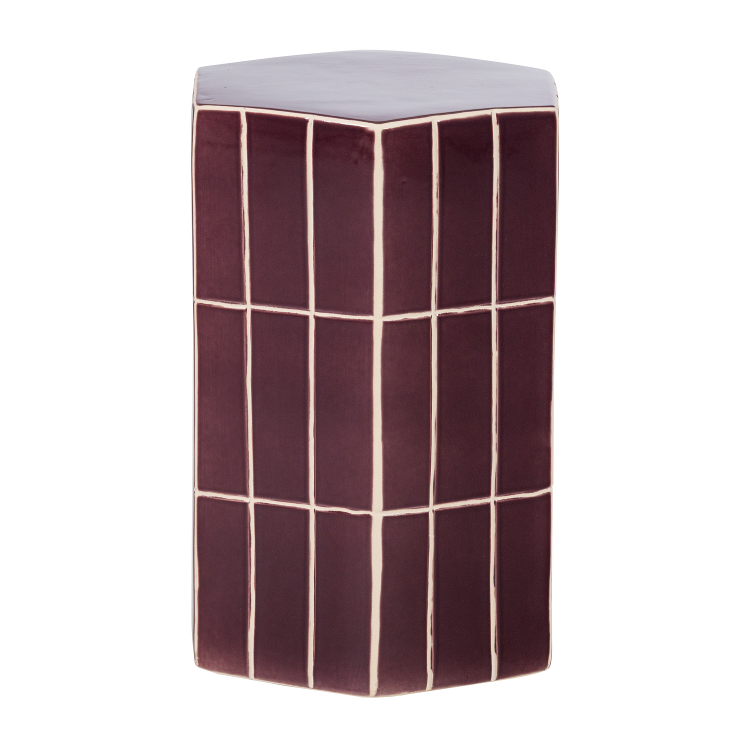 decoratieve bijzettafel 42x30x26 cm keramiek paars