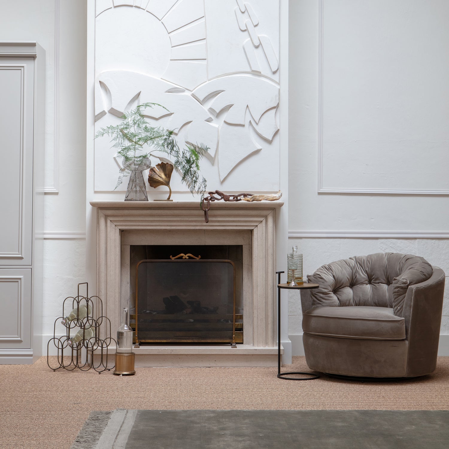 bijzettafel metaal antique brass H 64 x B 26 x D 26 cm - Afbeelding 4