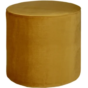 Poef hoog velvet oker 46 x Ø46