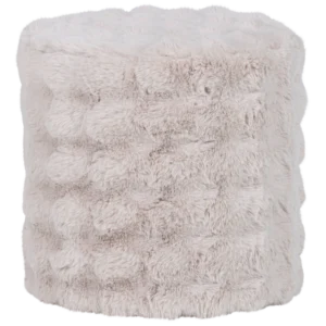 Poef hoog fluffy stof naturel