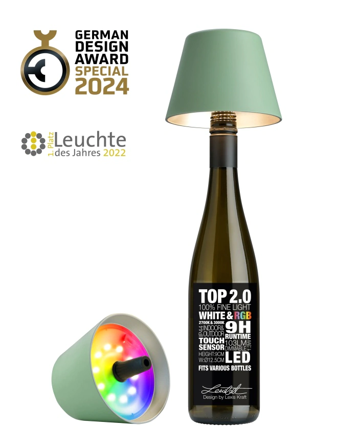 Sompex flessenlamp 2.0 multicolor - olijf groen