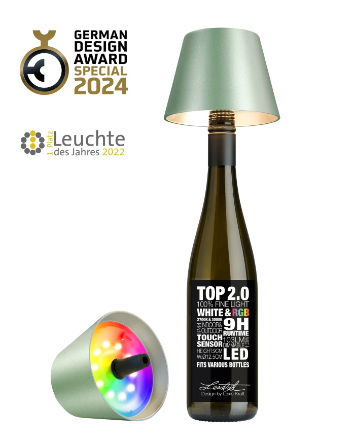 Sompex flessenlamp 2.0 multicolor - green metallic