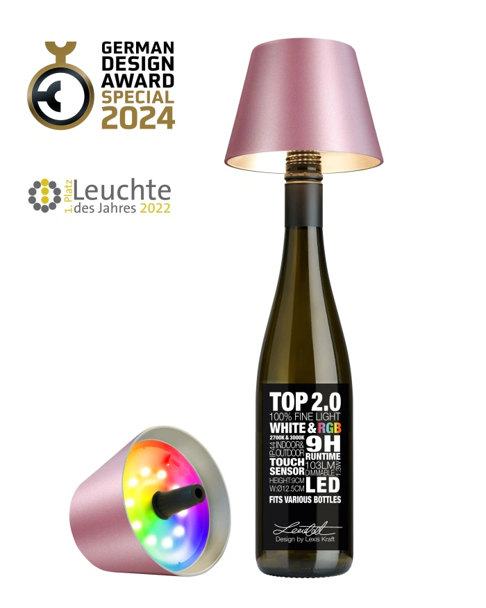 Sompex flessenlamp 2.0 multicolor - pink metallic