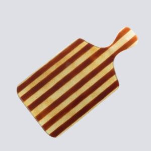 Glazen borrelplank bruin/amber gestreept – 45 x 23 cm XL