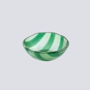 Schaaltje glas groen gestreept - 12 x 5 cm S