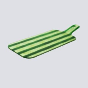 Glazen borrelplank groen gestreept – 38 x 15 cm L