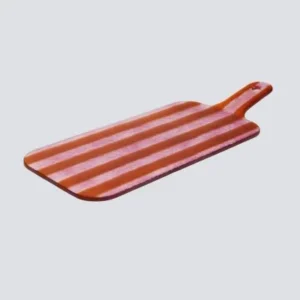 Glazen borrelplank rood/roze gestreept – 38 x 15 cm L