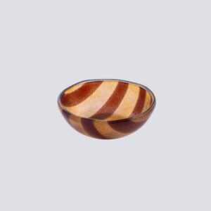Schaaltje glas bruin/amber gestreept - 12 x 5 cm S
