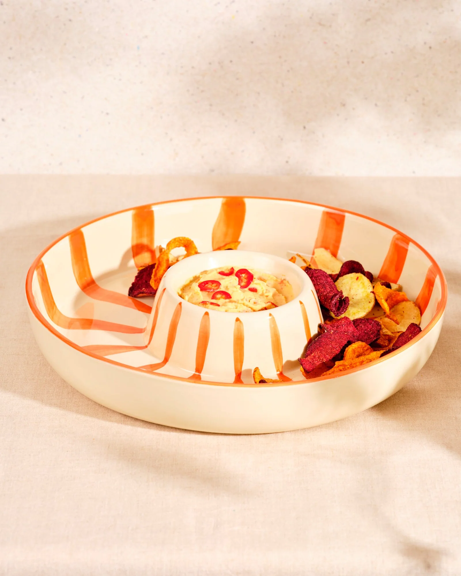 Niné - Steef Orange Chip 'N Dip Bowl - Afbeelding 2