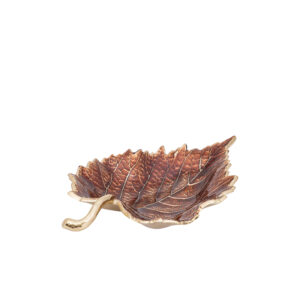 PTMD Plumie Bronze schaal – Beukenblad 20,0 x 14,0 x 3,5 cm