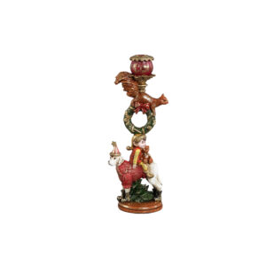 PTMD Noel Red Kandelaar Eekhoorn & Hond – Multicolor & Goud