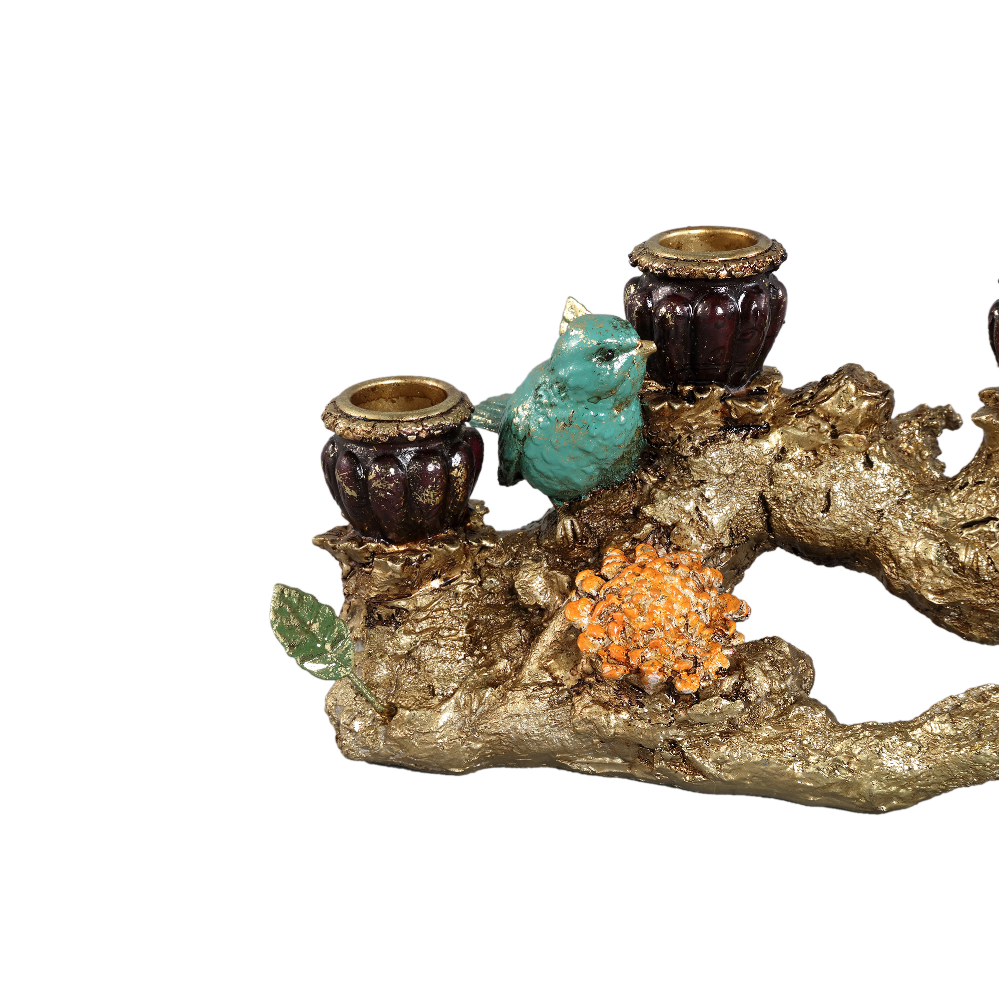 PTMD Birdie Brown Kandelaar L – Vogel op Tak - Afbeelding 2
