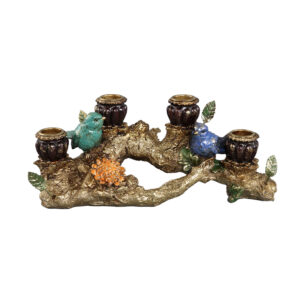 PTMD Birdie Brown Kandelaar L – Vogel op Tak