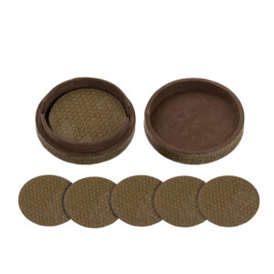PTMD Delcia Green Vegan Leren Onderzetters – Set van 6