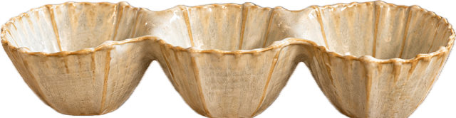 Gresnovo Marea Serveer Bowl 3-vaks Crème D'Argile