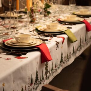 Kerst tafelkleed Rudi 310x170 cm 100 % katoen - Tessitura Toscane