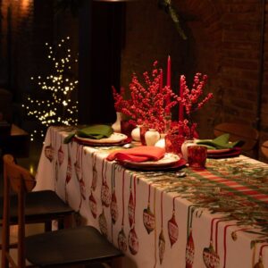 Kerst tafelkleed pinoel 170x270 cm 100 % katoen - Tessitura Toscane